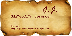 Gáspár Jeromos névjegykártya